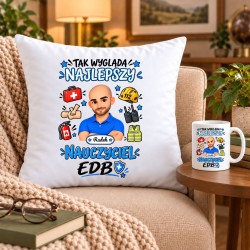 Zestaw poduszka i kubek dla nauczyciela z awatarem i przedmiotem - EDB