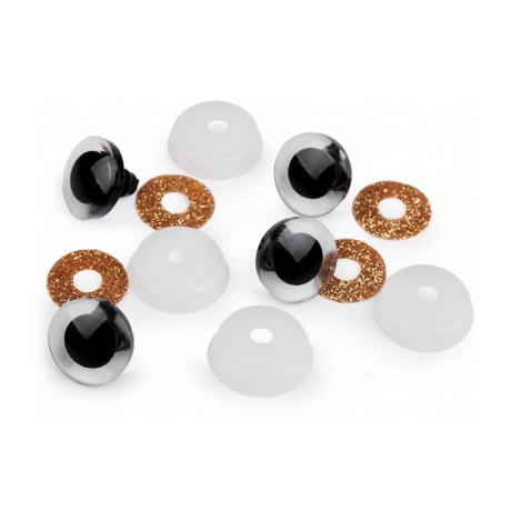 Przejdź do produktu Oczy brokatowe do maskotek 20mm - ZŁOTE