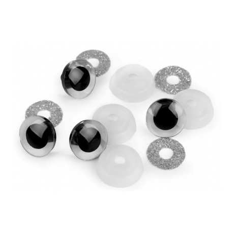 Przejdź do produktu Oczy brokatowe do maskotek 20mm - SREBRNE