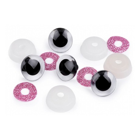Przejdź do produktu Oczy brokatowe do maskotek 20mm - RÓŻOWE