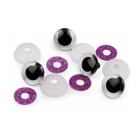 Przejdź do produktu Oczy brokatowe do maskotek 20mm - FIOLETOWE