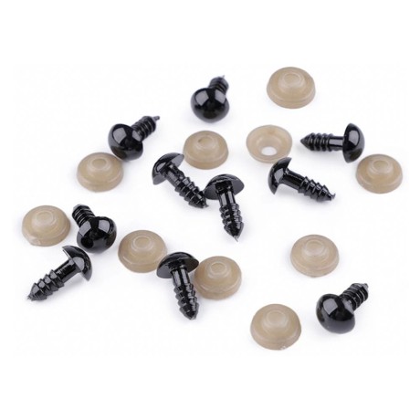 Przejdź do produktu Oczy do maskotek czarne 10mm 10 szt